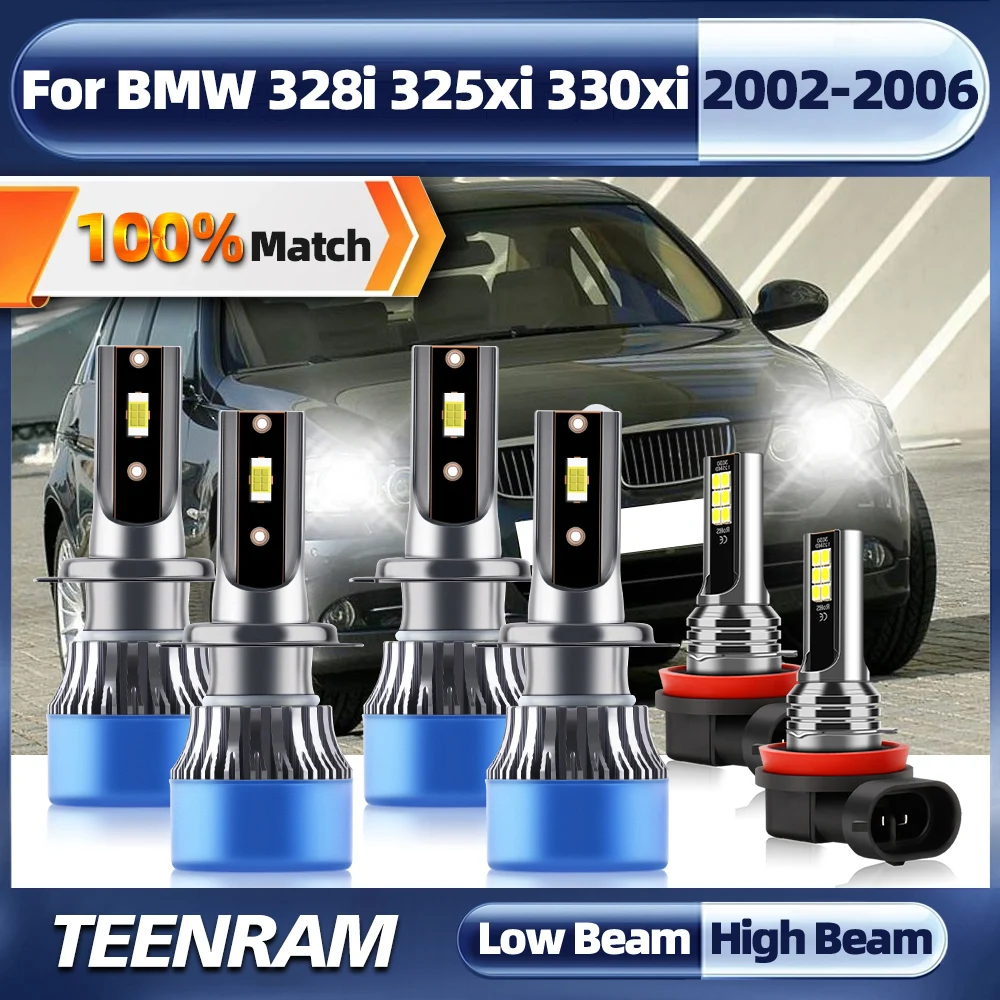 

60000LM H7 LED Headlight Bulbs Canbus Car Headlamps 12V 6000K Auto Fog Lamps For BMW 328i 325xi 330xi 2002 2003 2004 2005 2006