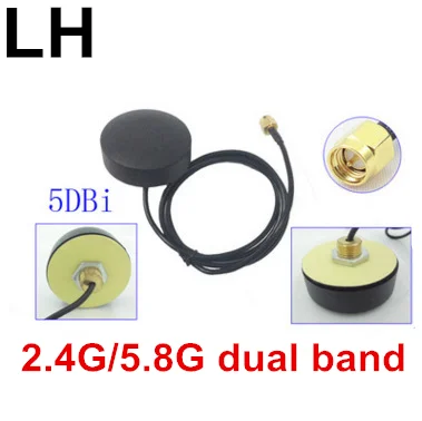 2.4G 5.8G dual band screw mount antenna with 1meter cable SMA male indoor wifi omni mushroom antenna