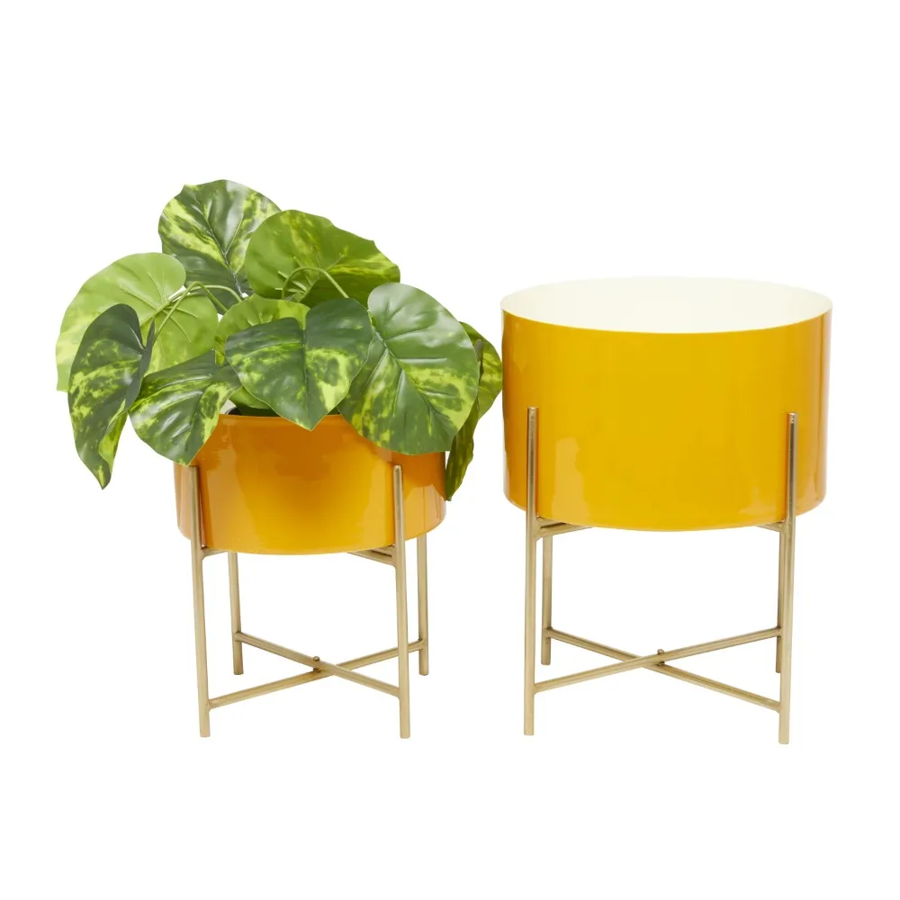 

Цветочные горшки для растений, Желтый Металлический горшок (2 шт.), Бесплатная доставка, украшение для дома и сада, декоративный цветочный горшок для улицы и интерьера