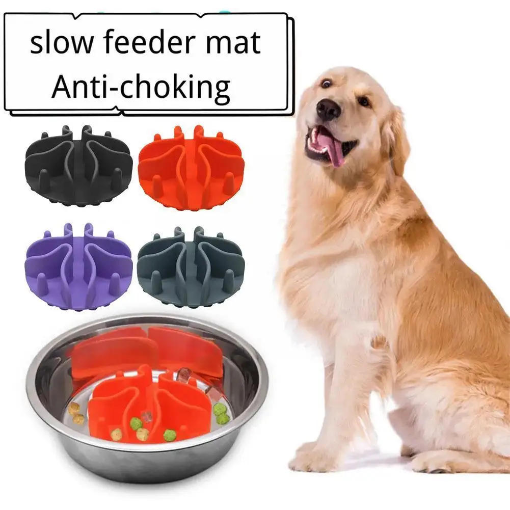 

Slow Feeder Dog Bowls Insert With Suction Cup For Cats Dogs Silicone Pet Licking Tray Slow Food Feeder For Regular & Raised C1D3