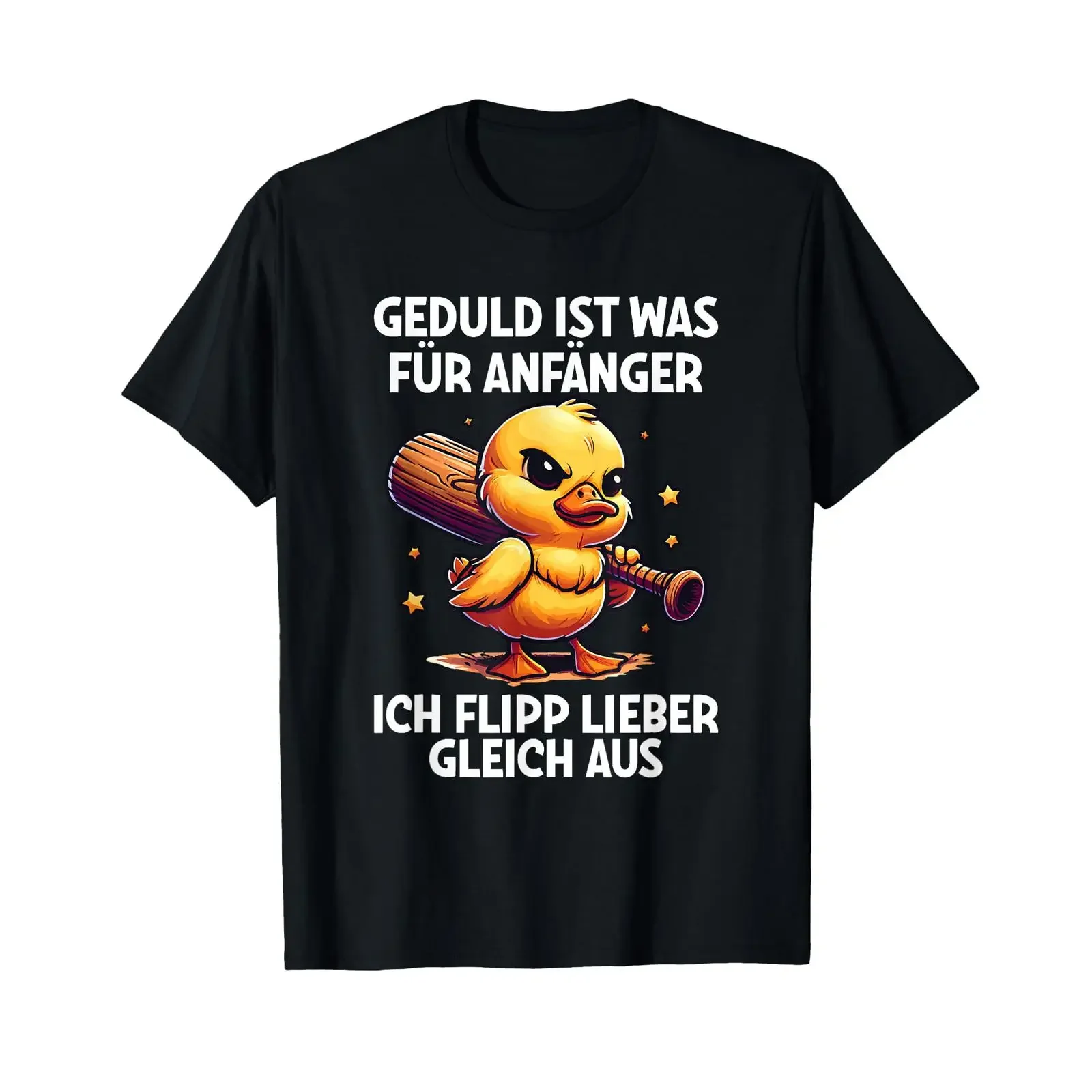 Фото Футболка Geduld Ist Für Anfänger Ich Flipp Gleich Aus Ente Witzig, винтажная, с эффектом потертости, в стиле стритвир, универсальная, мягкая, повседневная, дышащая №1