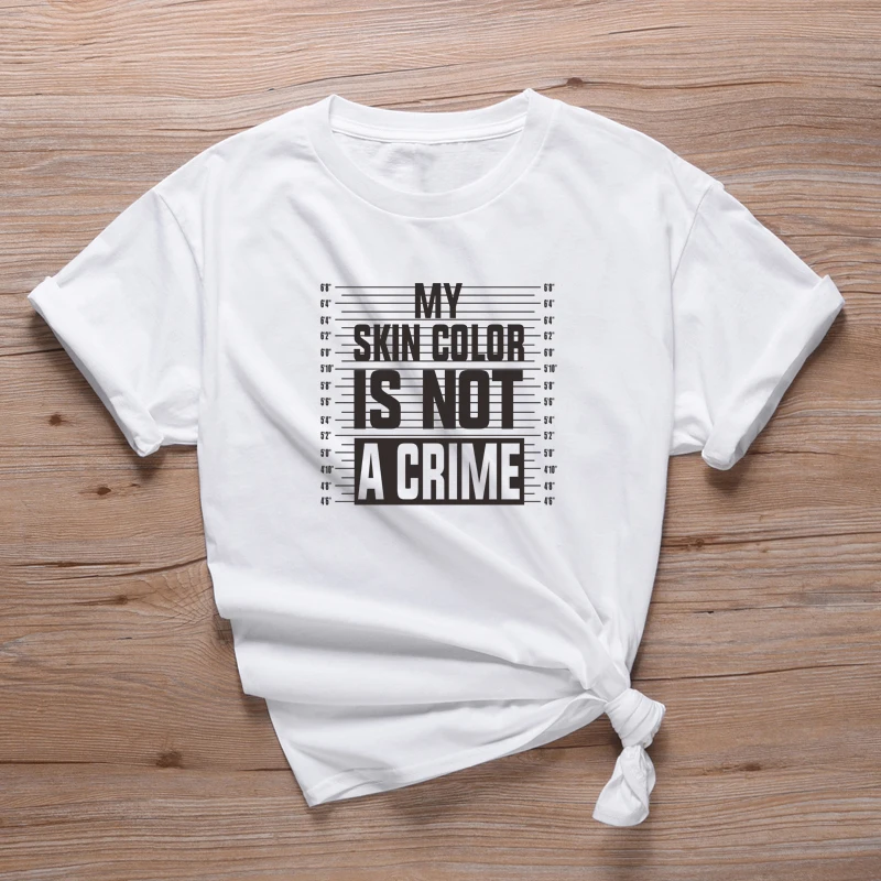 Футболка с надписью My Skin Color Is Not A явно: забавные полосатые футболки графическим