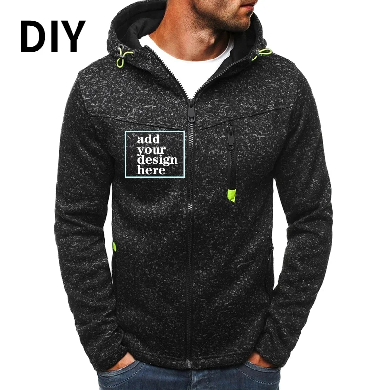 

Customize Autumn Man Sweatshirts DIY Personality Print Coat Casual Hoodies Sportswear Top Wear Zipper Streetwear Clothing