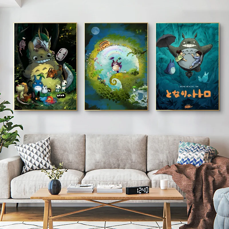 Kawaii Тоторо классический постер с фильмом бумажный принт для дома гостиной