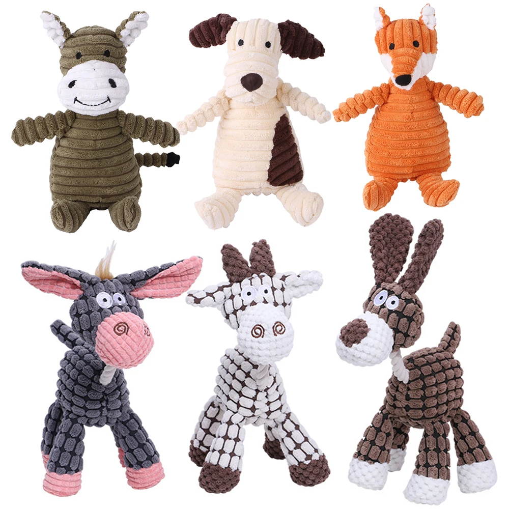 Corduroy Dog Toys For Small Large Dogs Puppy Pets Training A
