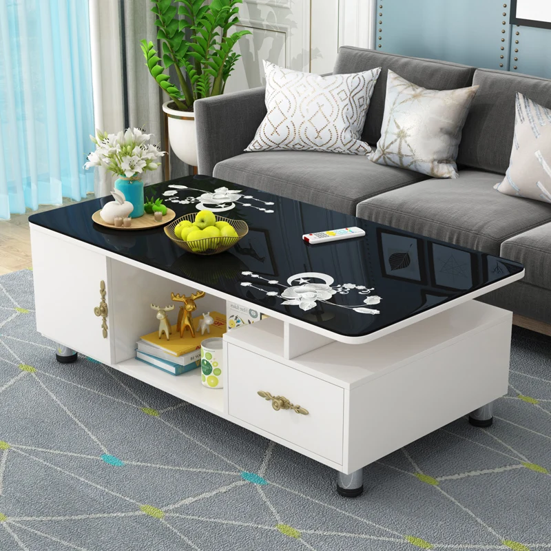 

Modern Low Tea Coffee Tables Glass Desktop Center Nordic Luxury Coffee Tables Living Room Metal Stolik Kawowy Home Furniture QF