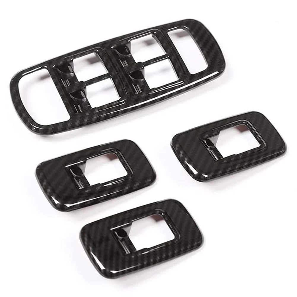 Углеродное волокно переключатель подъема окна автомобиля кнопка панель