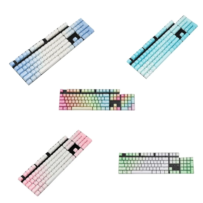 

104 PBT утолщенная клавиатура Механическая установка клавиатуры OEM профиль набор клавиш Радуга цветная подсветка колпачки клавиш