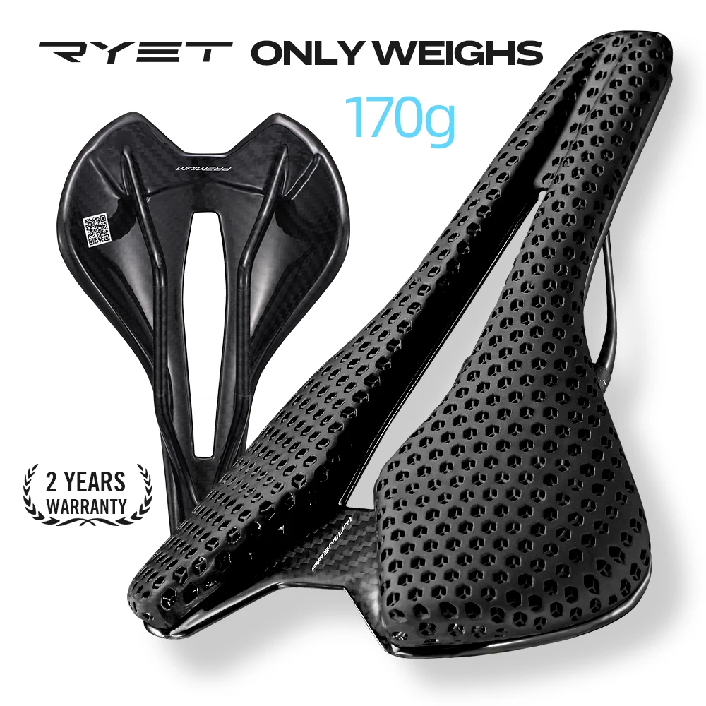 RYET Carbon 3D-printed Bike Saddle Ultralight Bicycle Saddle  For Men Women Triathlon Road MTB Mountain Gravel Cycling Saddle