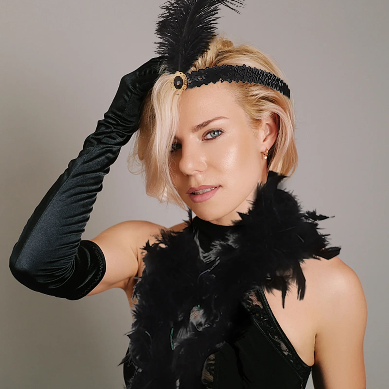 

Trendy Girl Suit Make Headband 1920s Flapper Accessories Costume Roaring Headpieces Women Headgear Party Abs Headbands Miss