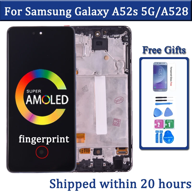 ЖК-дисплей Super AMOLED 6 5 дюйма для Samsung A52s A528 дисплей с сенсорным экраном дигитайзер