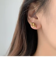 luxury retro fashion gold simple earrings stud for women 2022 simple hypoallergenic piercing earrings jewelry birthday gift