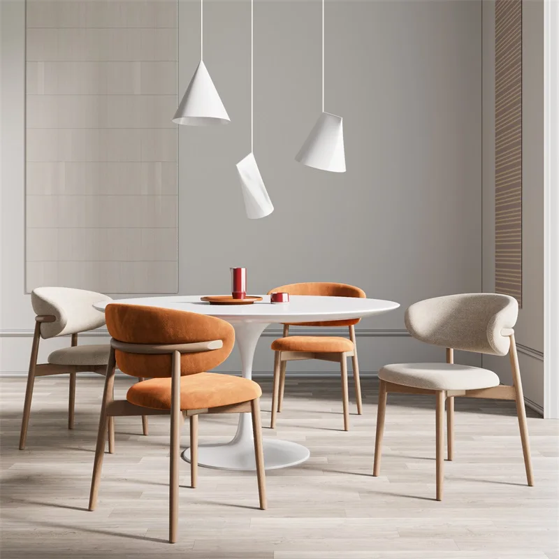 

Folding Dining Chairs Modern Nordic Ergonomic Luxury Dining Chair Dresser Leathr Wooden Silla Comedor Home Furniture NZYYH