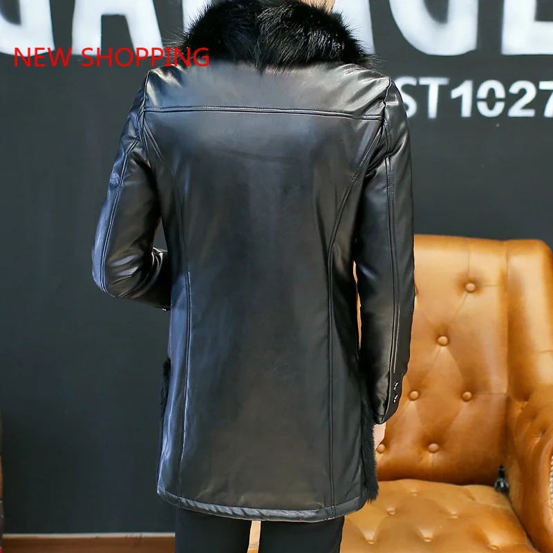 Men Parka Fake Fur Parka Men Fashion Winter Jacket Fluffy Raccoon Fur Hooded Coat Cotton Lining Jackets Man Warm Fur Coats 2023