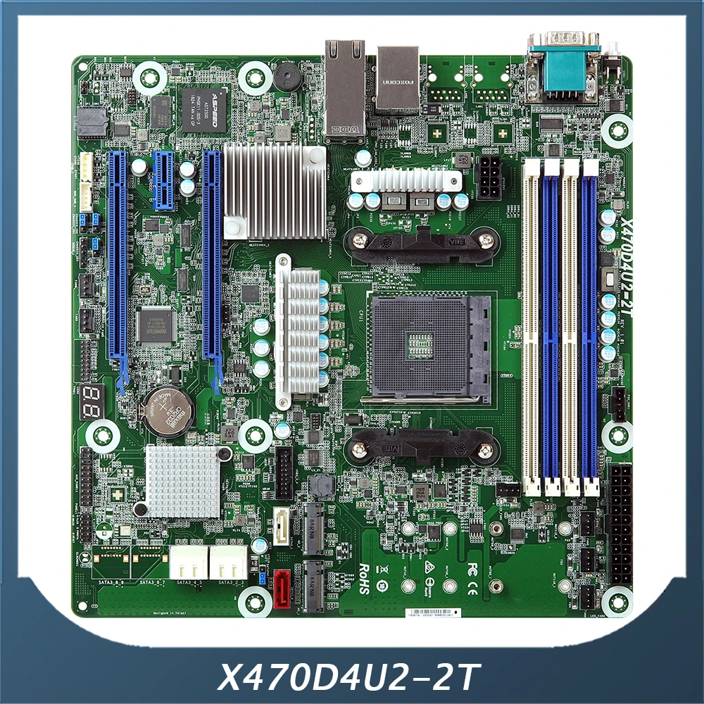 X470D4U2-2T Server Motherboard For ASRock Rack AM4 PGA1331 IPMI DDR4 Support Ryzen2/3 High Quality