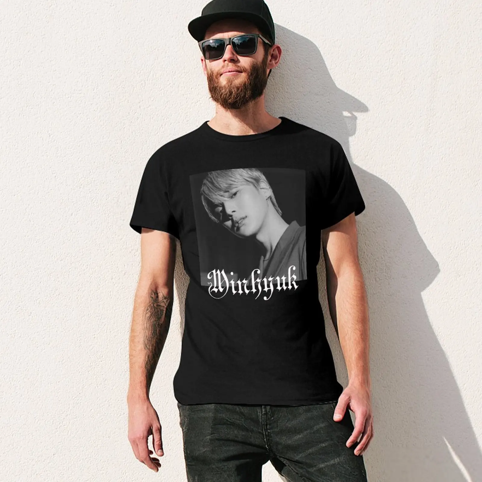 Футболка Minhyuk Monsta X одежда в стиле аниме хлопковые футболки с рисунком летние топы