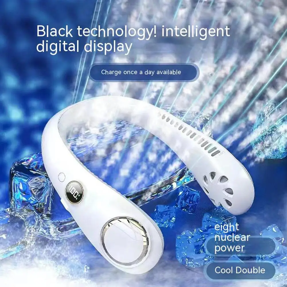 

Portable Neck Fan Bladeless Usb Rechargeable Wearable Head Fan Hands-free Mini Cooler For Outdoor Sports Travel