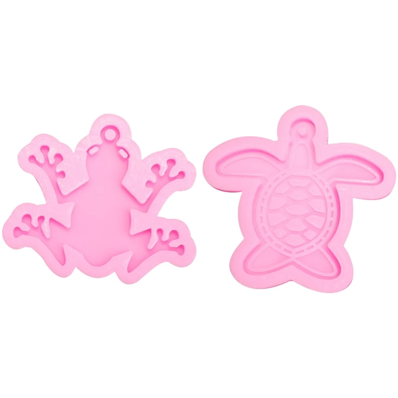 

3Pieces Glossy Turtle Frog Resin Keychain Mold Silicone Casting Pendant Mold