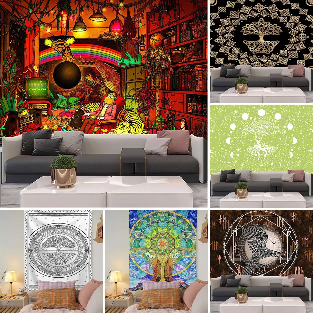 

Personalized Living Room Background Decoration Is Rich In Color Effect Tapestries Room Decorations Hippie Tapestries Suitable