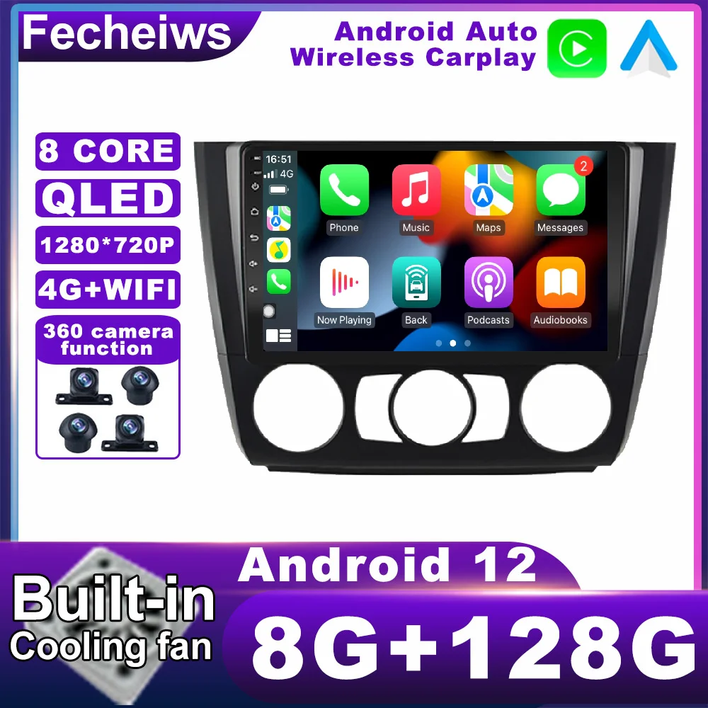 

Android 12 For BMW 1 Series E88 E82 E81 E87 2004 - 2011 Car Radio No 2din Navigation GPS WIFI Player Multimedia Video BT RDS 4G