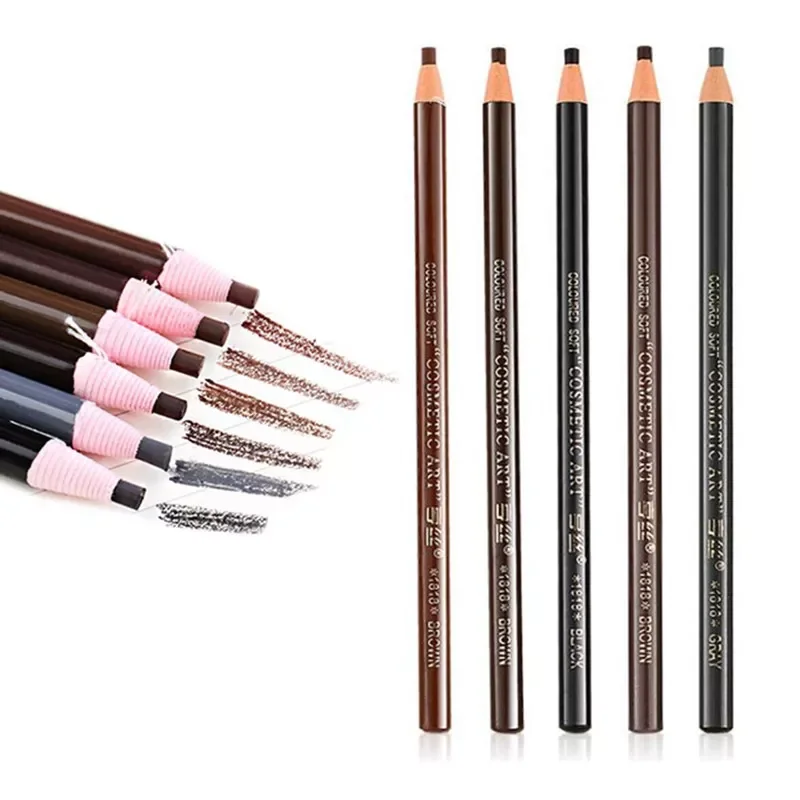 

1PC Microblading Eyebrow Pen Waterproof Permanent Makeup Eye brow Pencil Positioning Lip Dark Brown Eyebrow cejas maquillaje