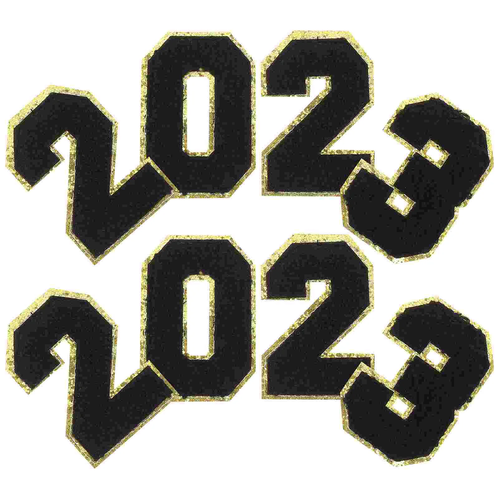 

2 Sets 2023 Cloth Stickers White Outfits Sewing Appliques Computer Number Polyester Clothing Repair Patches Material DIY