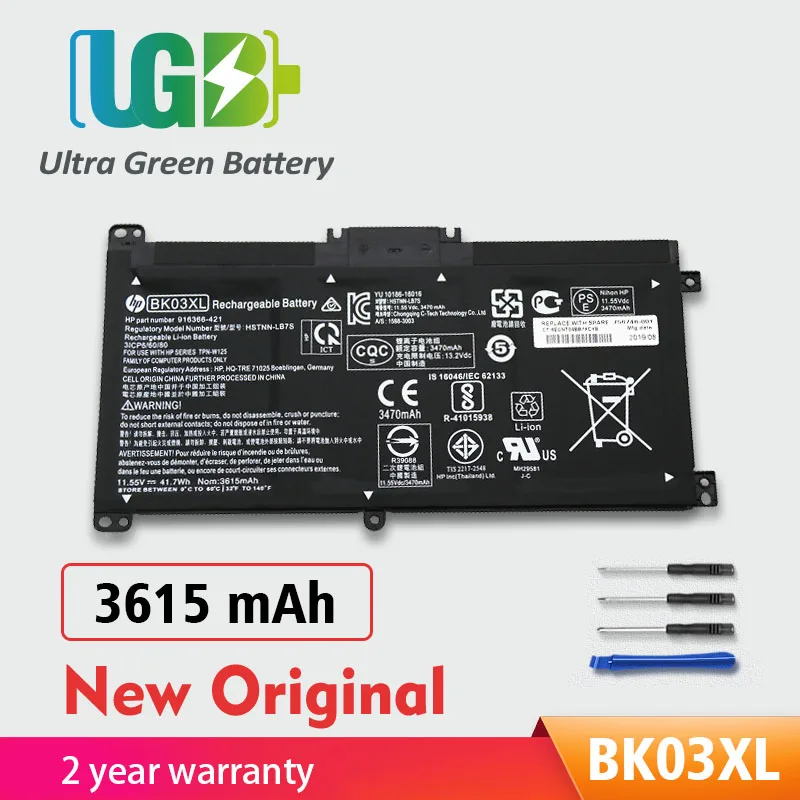 

UGB New Original BK03XL Battery For HP Pavilion X360 14 14m 14-BA033TX 14-ba001ns HSTNN-LB7S HSTNN-UB7G TPN-W125 916366-541 9168