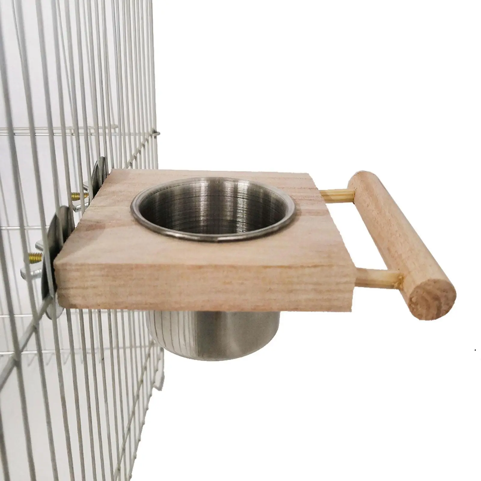 

Bird Feeder Parrot Cage Feeder Wood Perch Stand Bird Habitat and Rest for Parrot