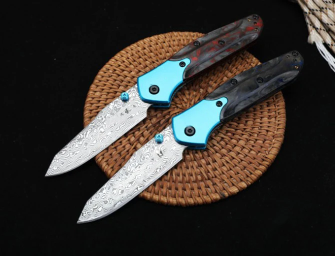 Damascus Steel BM 945 Tactical Folding Knife Carbon Fiber Handle Outdoor Survival Security Pocket Knives EDC Tool