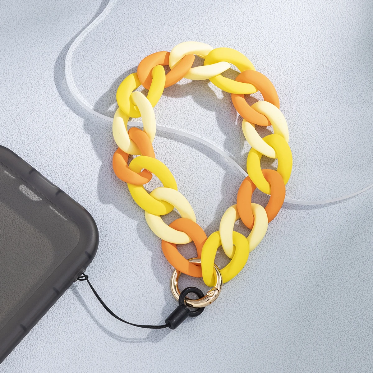 Модная Милая акриловая цепочка с бусинами для мобильного телефона подвесной