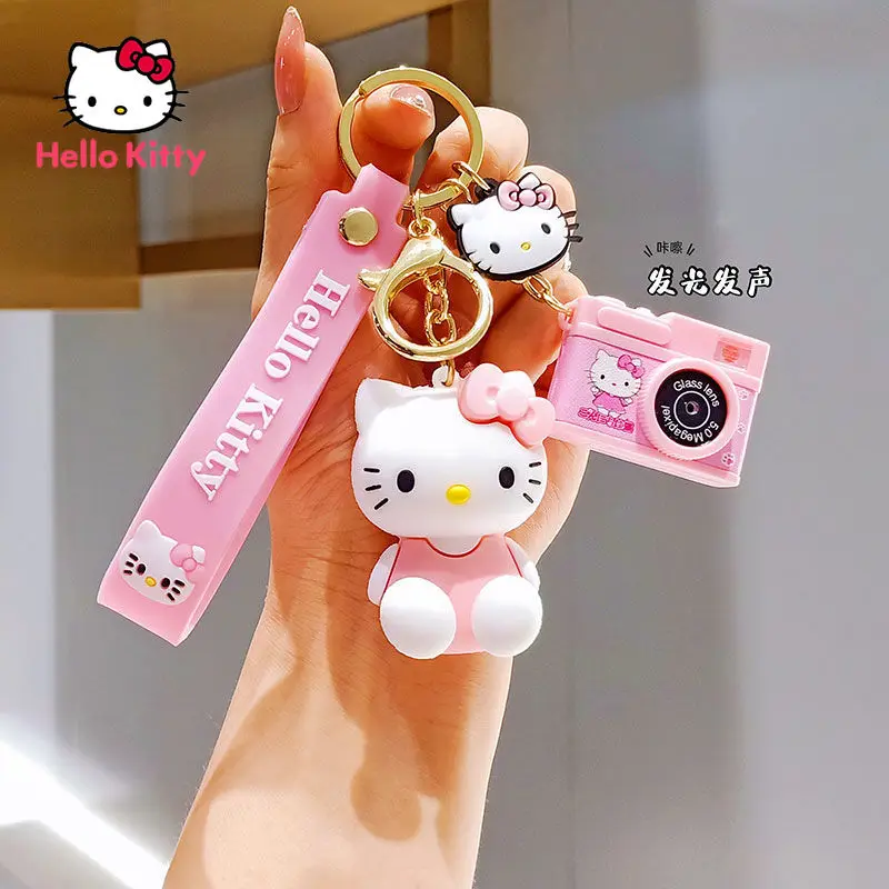 

Hello Kitty Keychain Key Ring with Cartoon Cute Simulation Camera Decoration Couple Schoolbag Pendant Car Key Chain Pendant