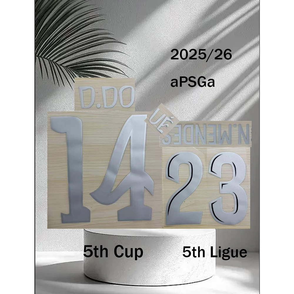 Фото Набор именных нашивок на форму 25/26 aPSGa CUP: 2HAKIMI, Li Gue 5th, футбольные именные нашивки 10O.DEMBELE, высшее качество AAAA, нашивки на форму 2026 года. №1