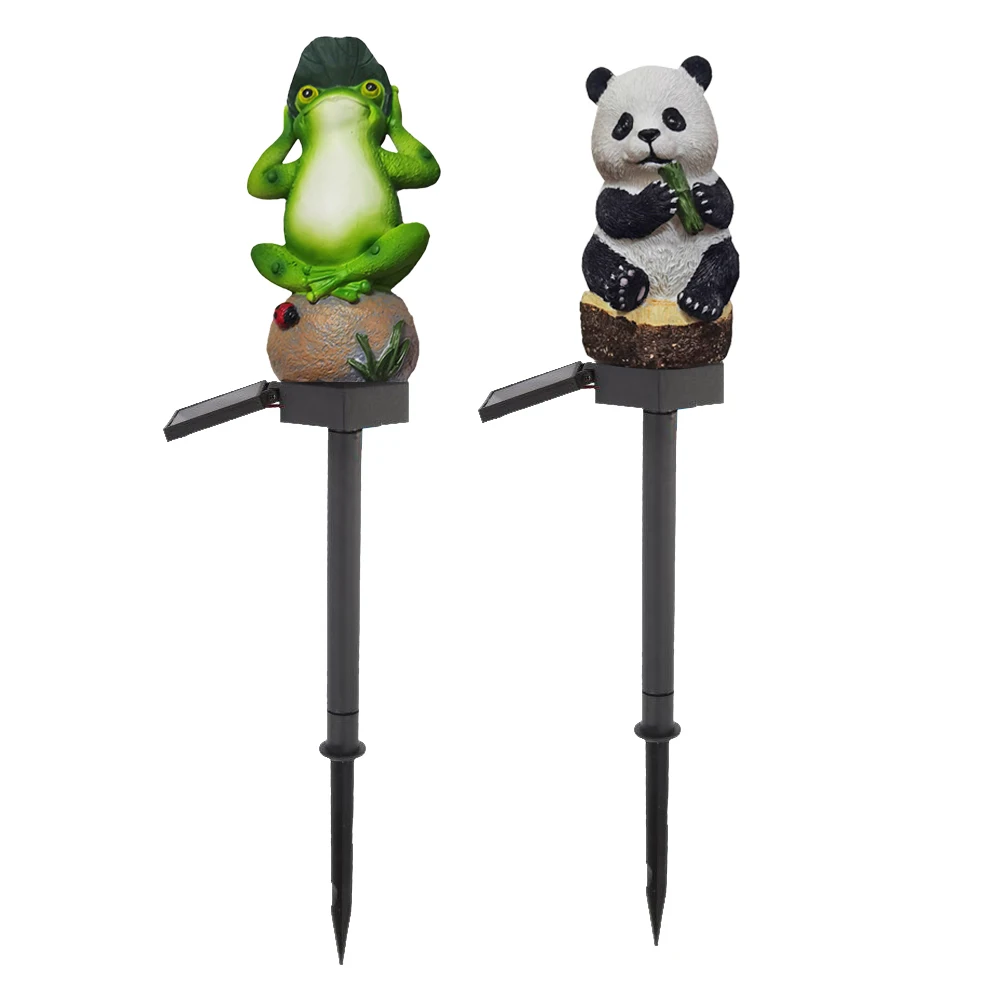 

Resin Frog/Panda Statue Lawn Stake Lamp Waterproof Outdoor Garland Solar Powered Lamp for Garden Yard Decoration