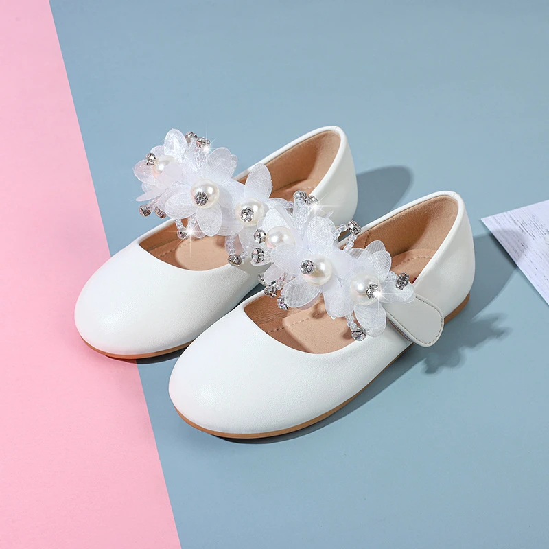 

New Children Leather Shoes Girls Princess Flats Breathable Casual Student Performance Kids Dance Shoes 02B