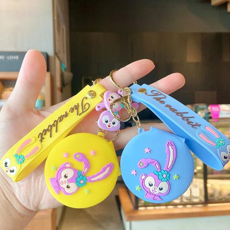 

Cartoon Creative Star Dew Keychain Silicone Makeup Mirror Key Pendant Portable Folding Mirror Cute Key Chain