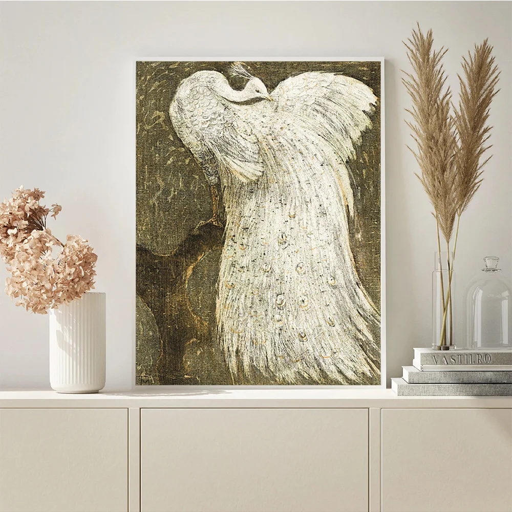 Винтажный постер &quotБелый альбинос павлин&quot Bao Pavilion