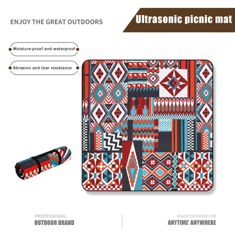 

Waterproof Pocket Beach Blanket Folding Camping Mat Mattress Portable Lightweight Picnic Mat Moisture Proof Ground Carpet