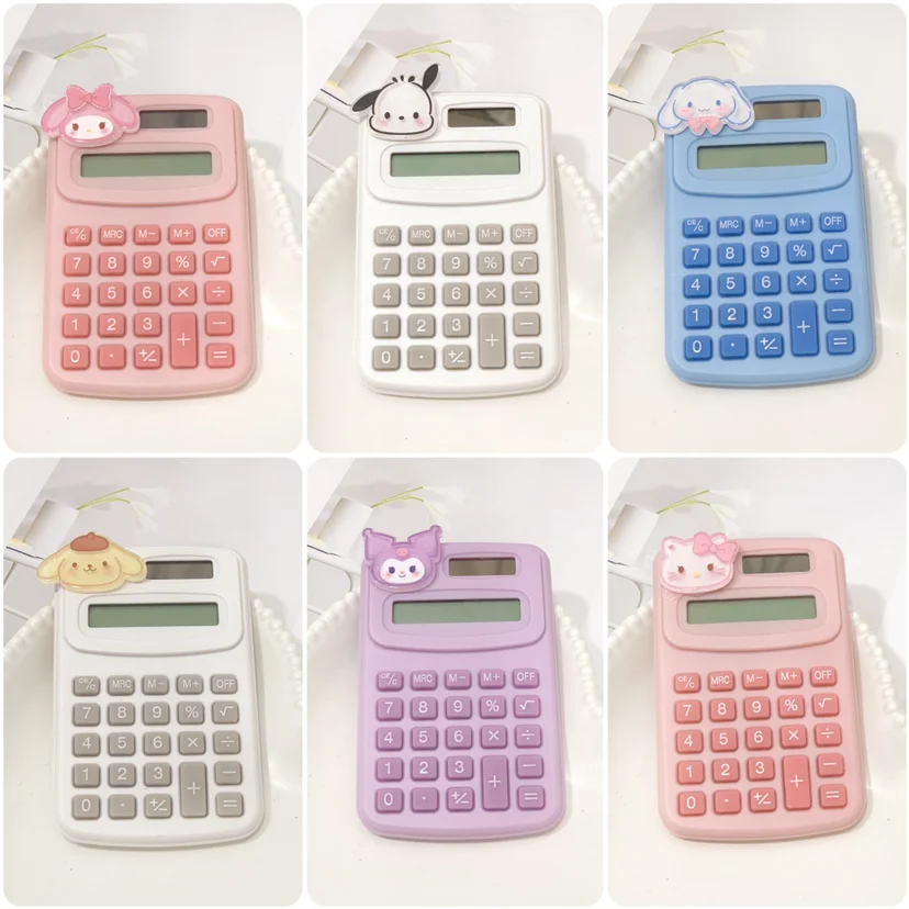 

Sanrio Kawaii Student Calculator Hello Kitty Kuromi 8 Digits Portable Calculator Candy Colour Pocket Mini Stationery Supplies