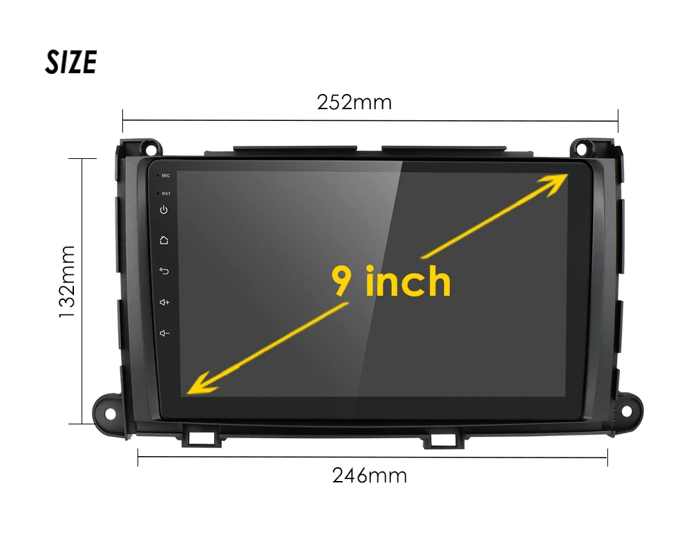 Автомобильный Gps-плеер 2 Din Android 10 ГБ + 32 для Toyota Sienna 2010 2011 2012 2013 2014 стерео радио 9