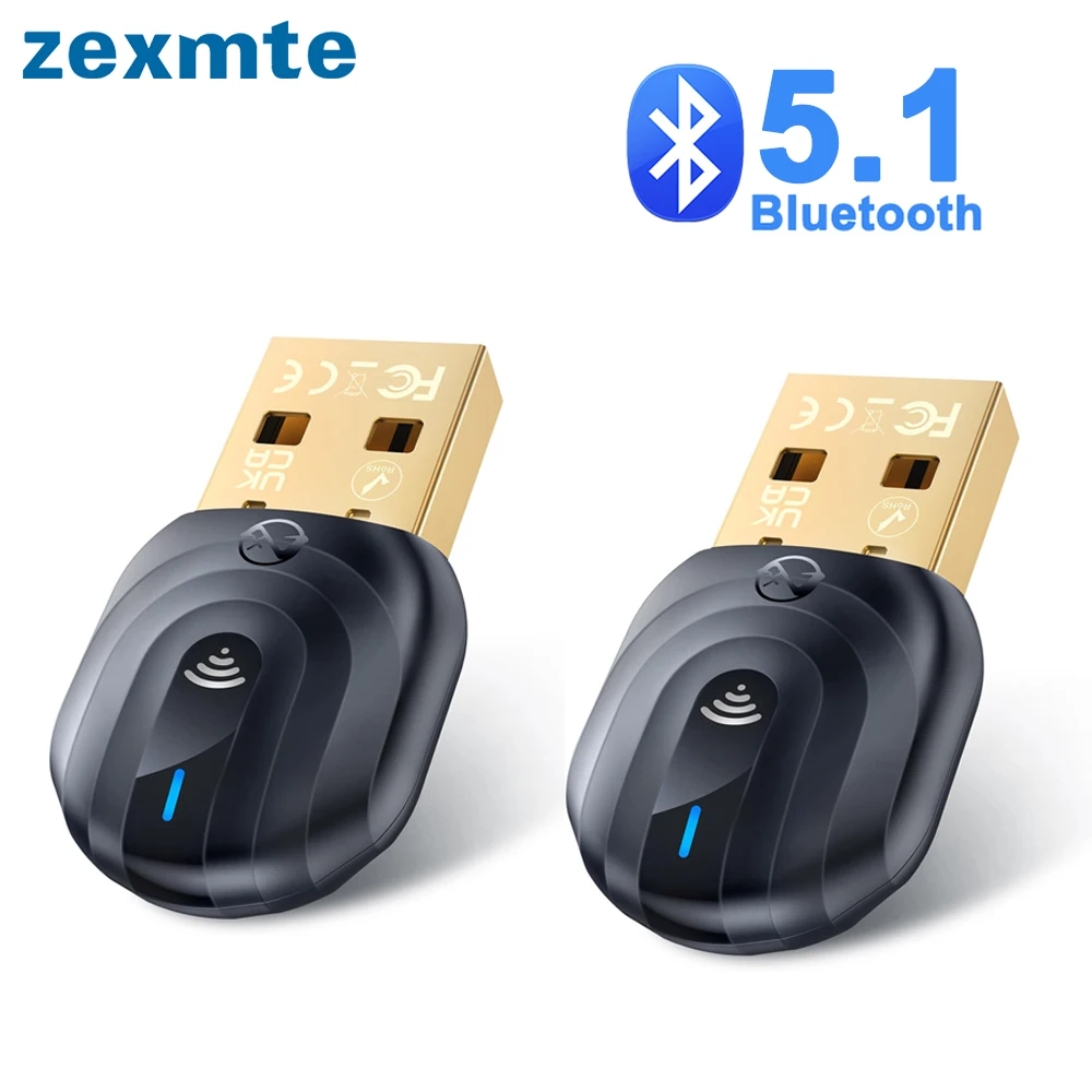 

Zexmte USB Bluetooth 5.1 5.0 Adapter Set Bluetooth Dongle Transmitter Receiver for Keyboard Wireless Mouse Music Audio Adaptador