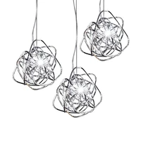 stainless steel creative led pendant light postmodern dining room island round hanging lamp bedroom bedside designer fixtures g4
