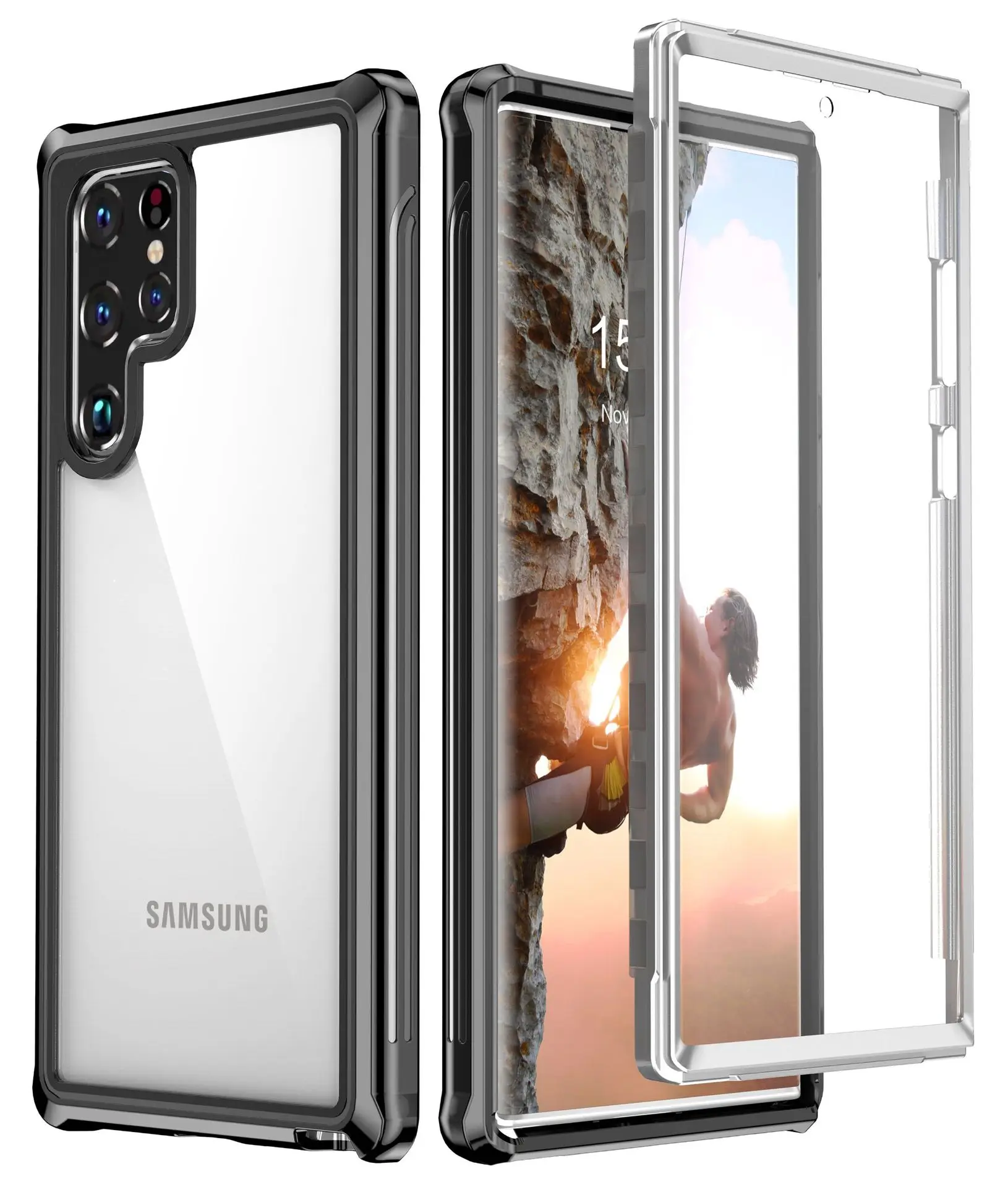 

Прозрачный защитный чехол 3 в 1 для Samsung Galaxy S22 Ultra