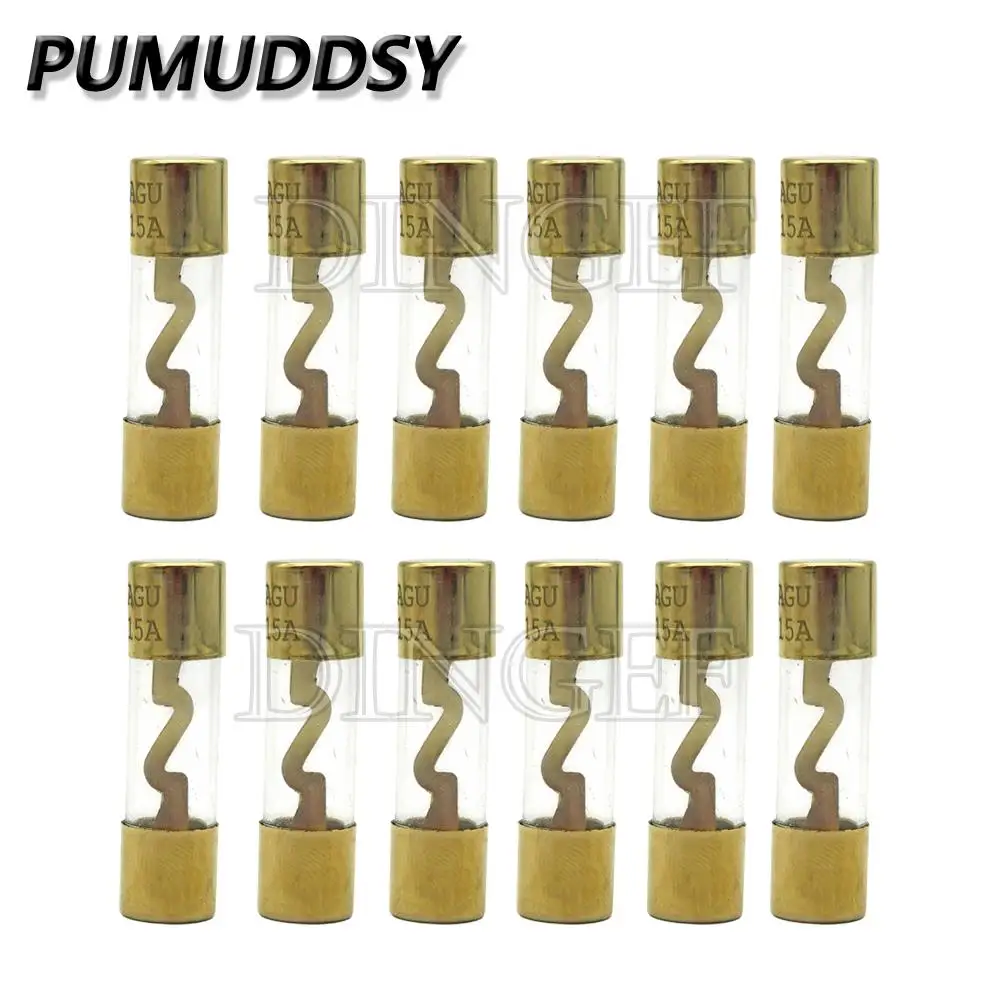 Предохранитель Усилителя Автомобиля AGU С Позолоченным Стеклом 10A-100A 10x38 Мм Защита