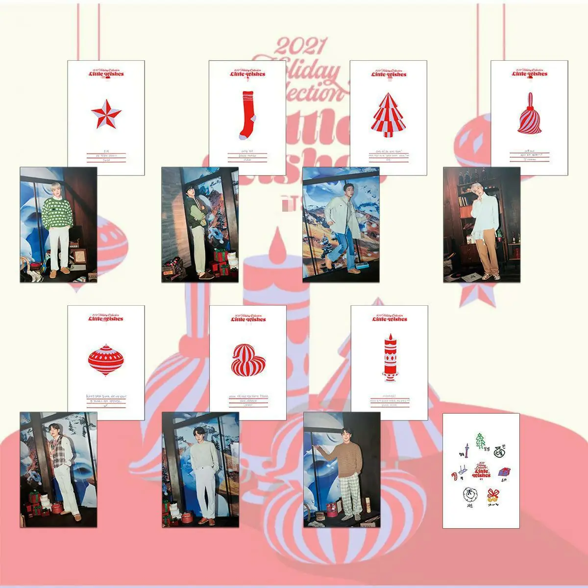 

KPOP Bangtan Boys ENHYPEN Christmas LITTLE WISHES LOMO Card Postcard Photo Card Cosplay gift JIMIN SUGA JIN V RM fan collection