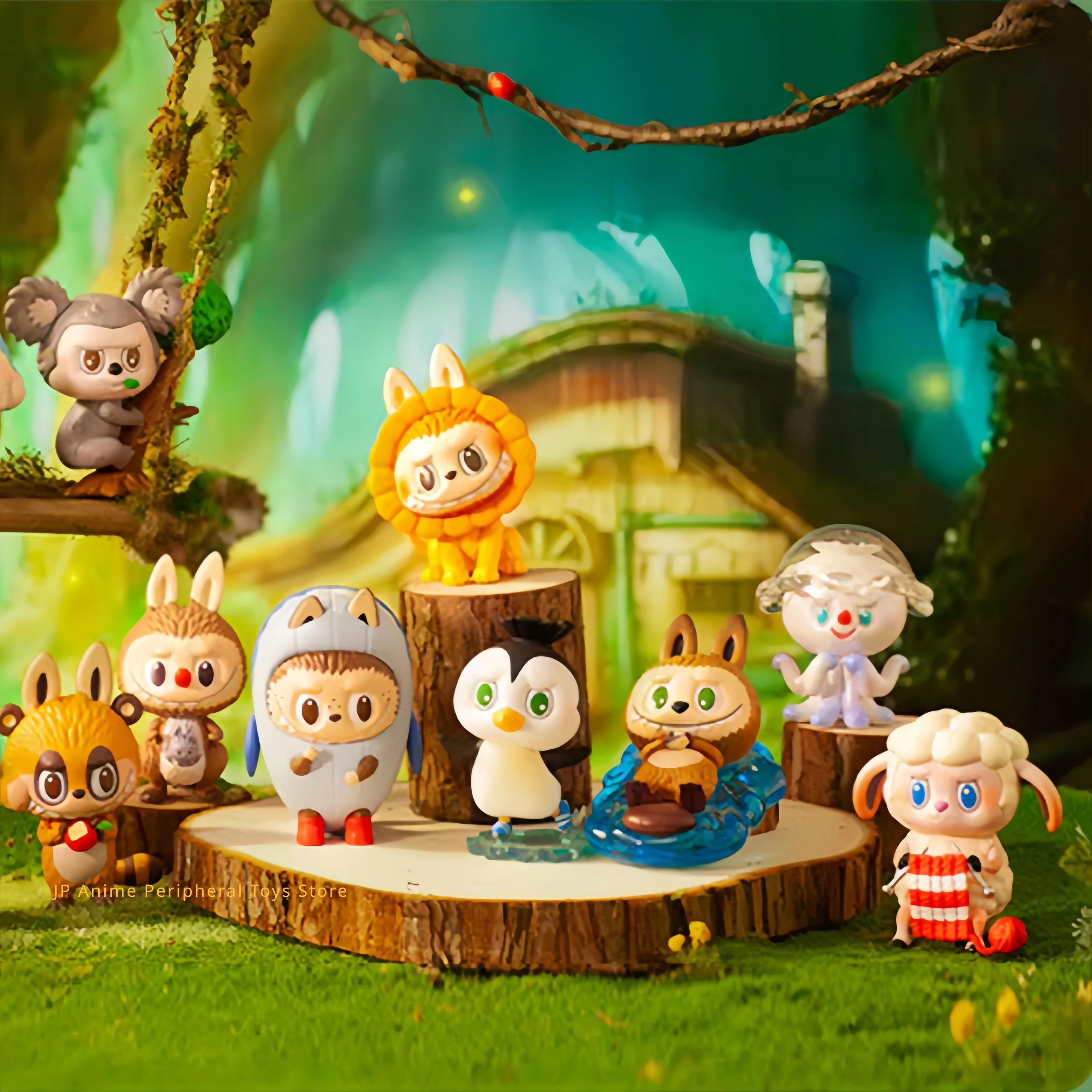 Оригинальные фигурки Labubu с животными из серии глухая коробка Kawaii подарки игрушки