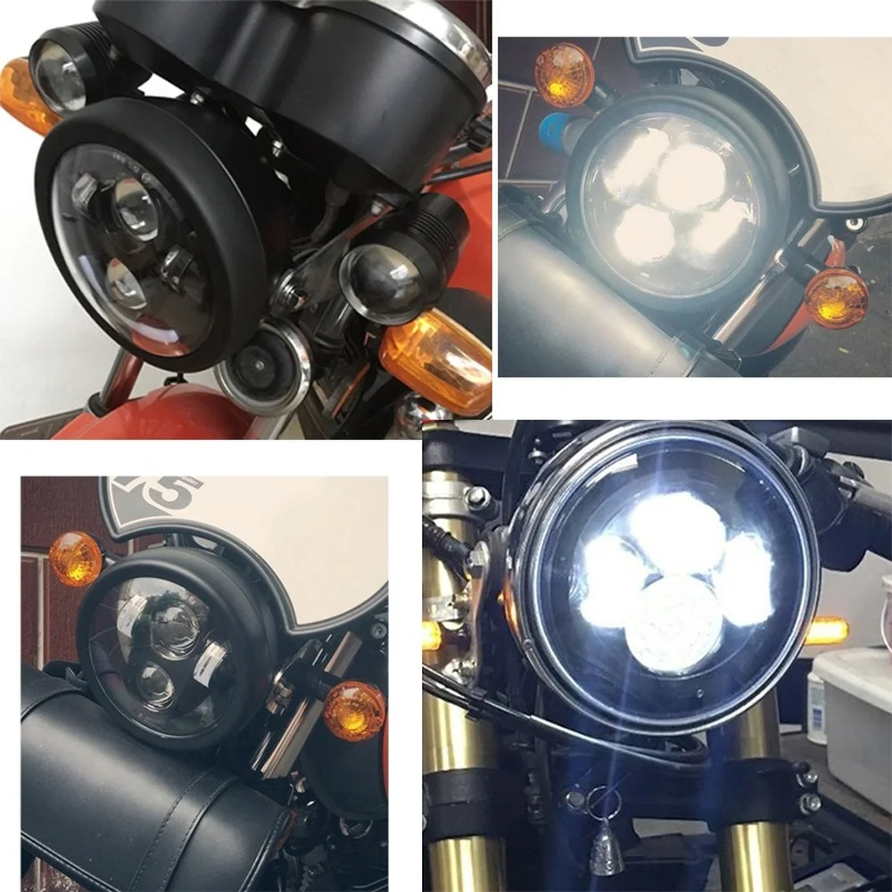 5,75-дюймовый Черный круглый мотоцикл 5 3/4&quot; кронштейн крепления LED-фары головного света, корпус ведра для Harley Chopper фары маяка.