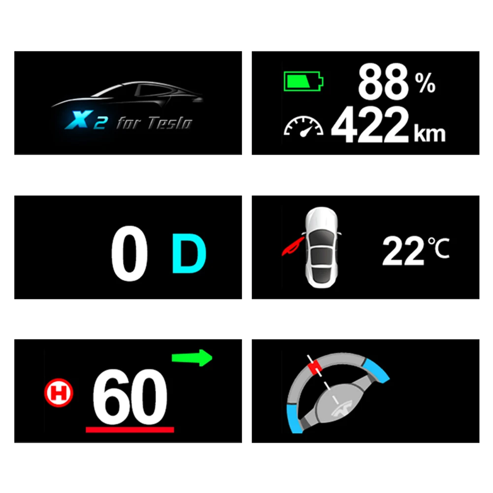 

For Tesla Model 3/Y 2017-2023 Car HUD Embedded Speedometer Head-Up Display High Quality LED Display Car Electronics Accessories