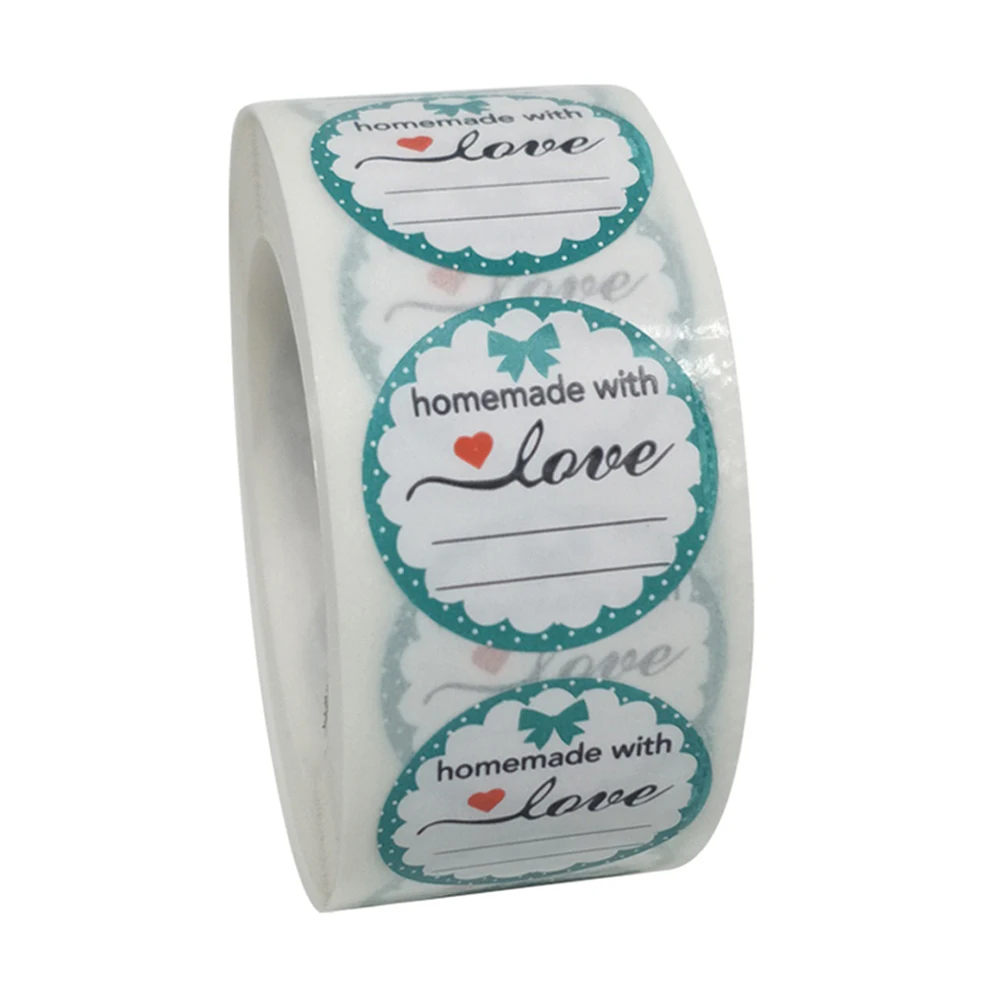 

Набор круглых наклеек "handmade with love", 50 шт.