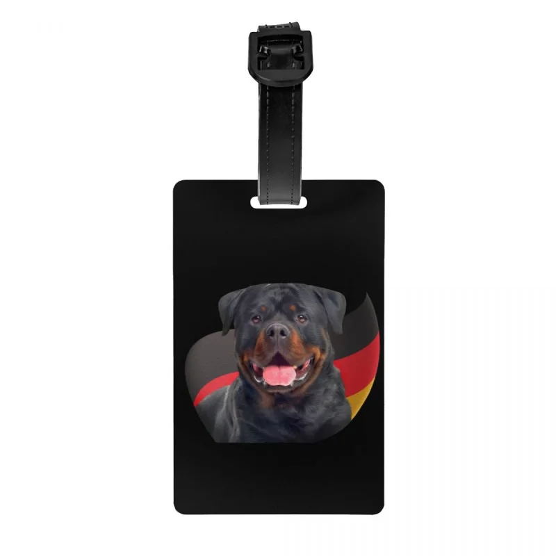 

Бирка для чемодана для собак Rottweiler, милый щенок, личная Обложка, идентификационная бирка