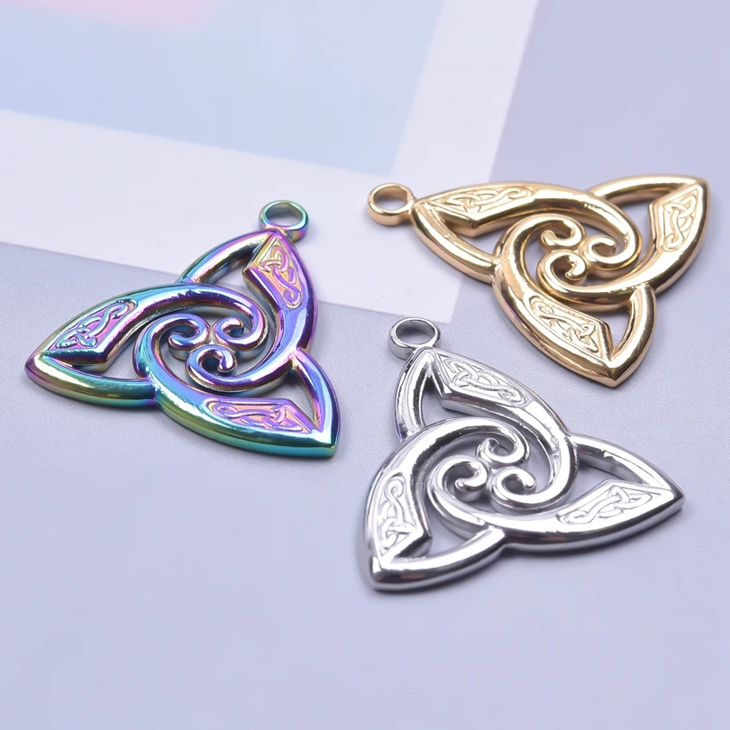 

Lucky Charms For Jewelry Making Supplies Pattern Witch Knot Wicca Accessories Stainless Steel Charm DIY Women/Men Pendant Bulk